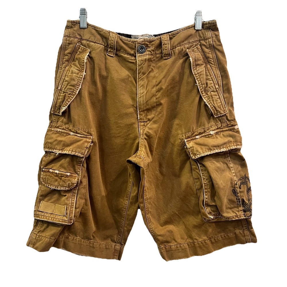 American Eagle‎ Cargo Shorts Mens 30 Brown Cotton Military Utility Outdoor Y2K